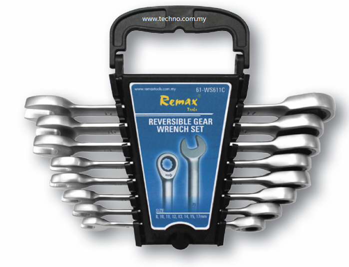 Reversible Gear Wrench Set 8pcs - Click Image to Close